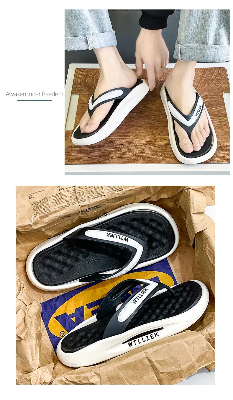 TikTok Live Broadcast Summer Fashion All-match Leisure Sports Outdoor Flip-flops Men's Foreign Trade Men's Thick Bottom Flip-flops — feature 12