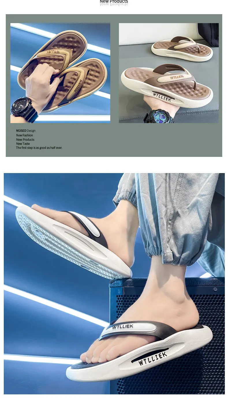TikTok Live Broadcast Summer Fashion All-match Leisure Sports Outdoor Flip-flops Men's Foreign Trade Men's Thick Bottom Flip-flops — feature 9