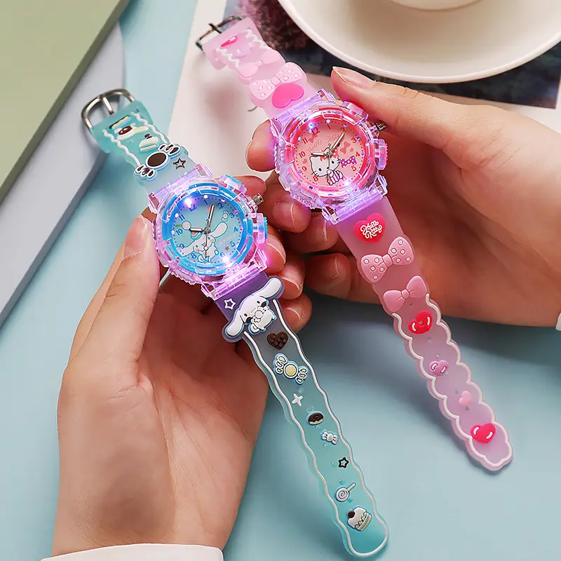 Cartoon luminous 3D new silicone cartoon watch student party female quartz children's watch luminous luminous cross-border outfit