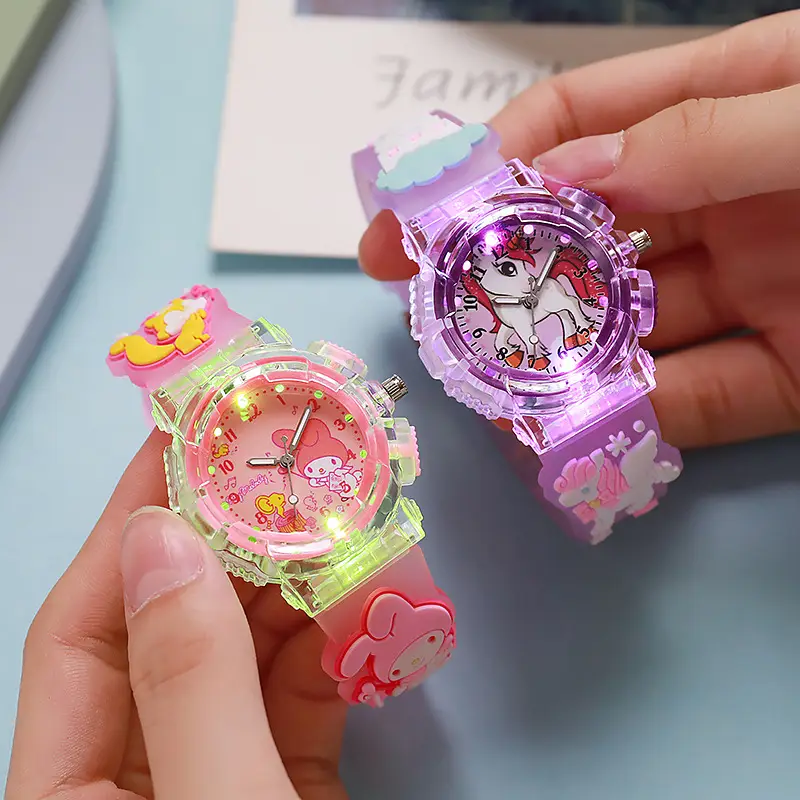 Cartoon luminous 3D new silicone cartoon watch student party female quartz children's watch luminous luminous cross-border outfit