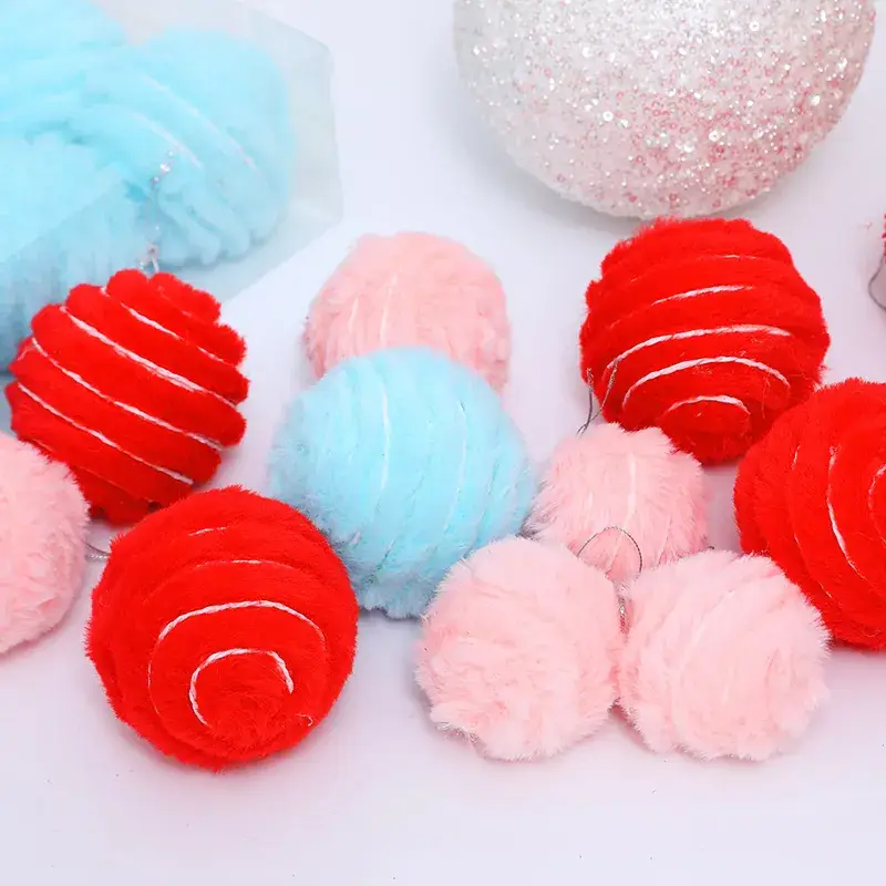 Plush Christmas Balls 6CM8CM Blue Boxed Decor - Image 5