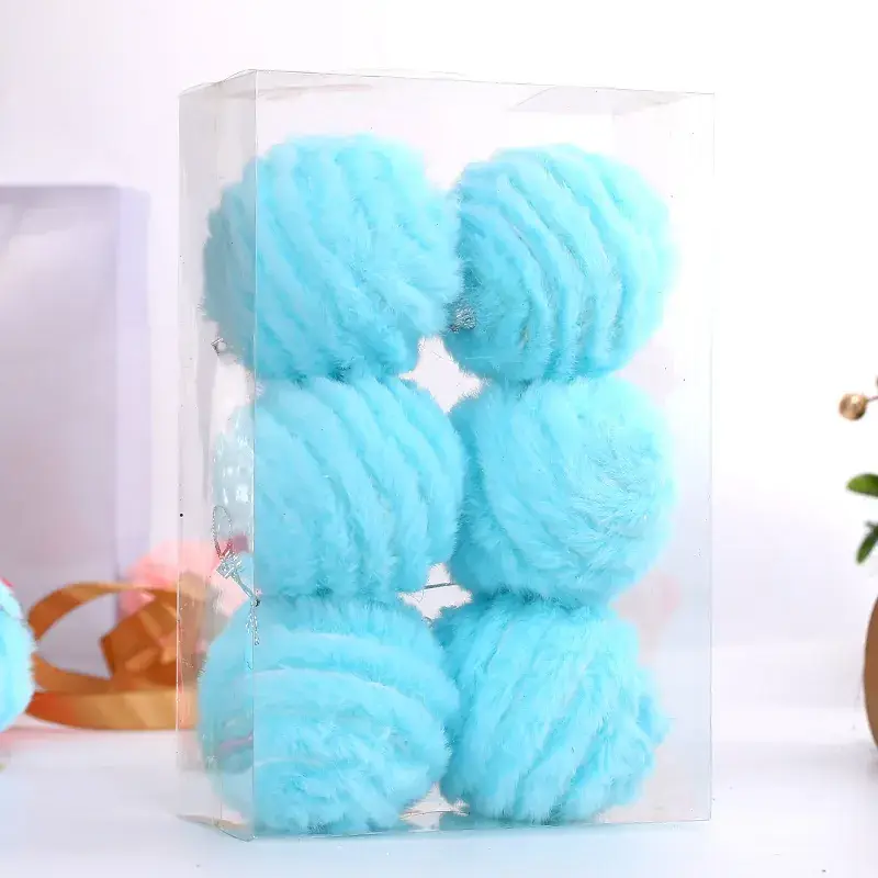 Plush Christmas Balls 6CM8CM Blue Boxed Decor - Image 7