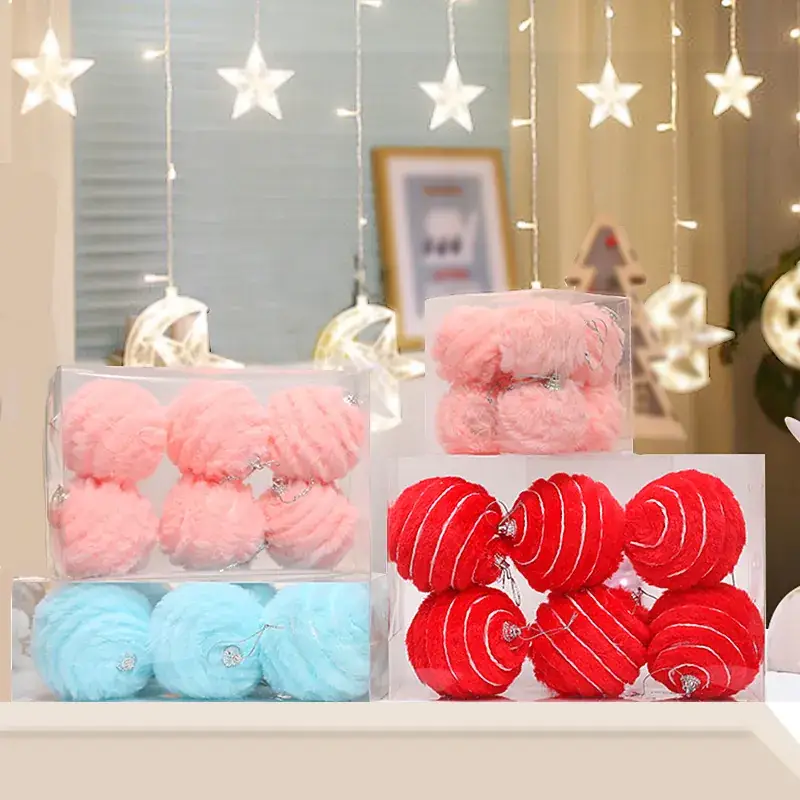 Plush Christmas Balls 6CM8CM Blue Boxed Decor — feature 1