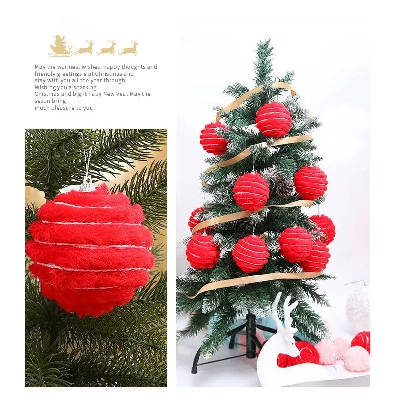 Plush Christmas Balls 6CM8CM Blue Boxed Decor — feature 9