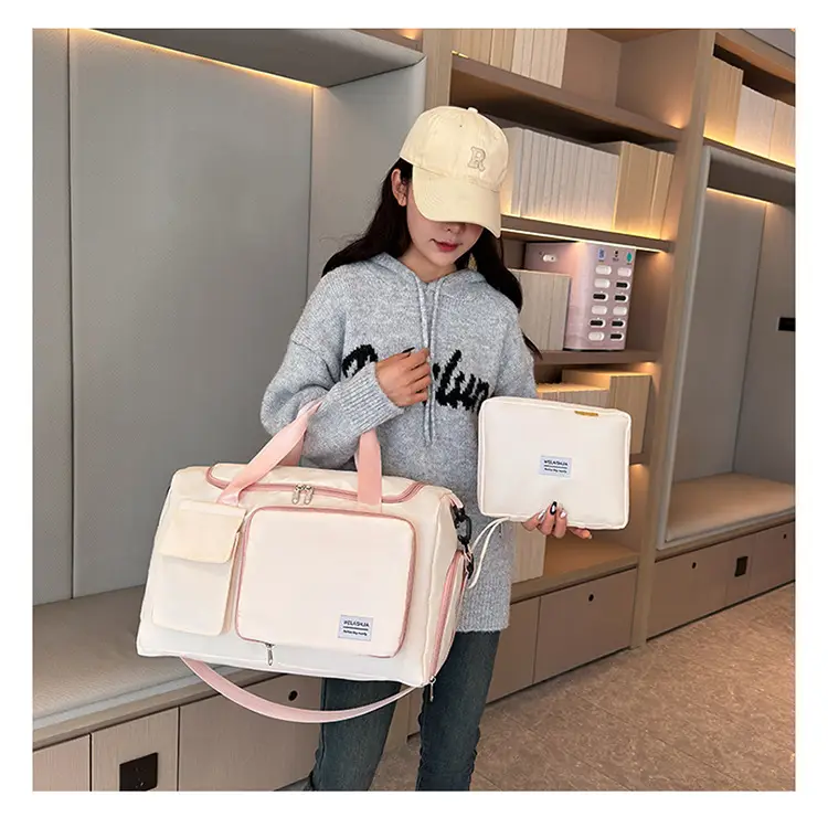 Contrast Color Foldable Fitness Bag for Travel — feature 16