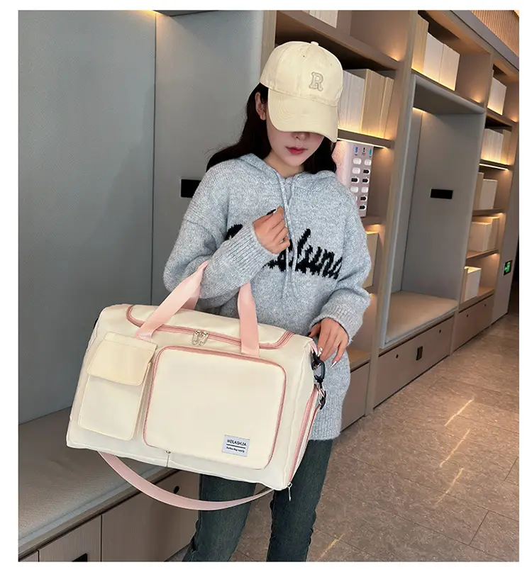 Contrast Color Foldable Fitness Bag for Travel — feature 17