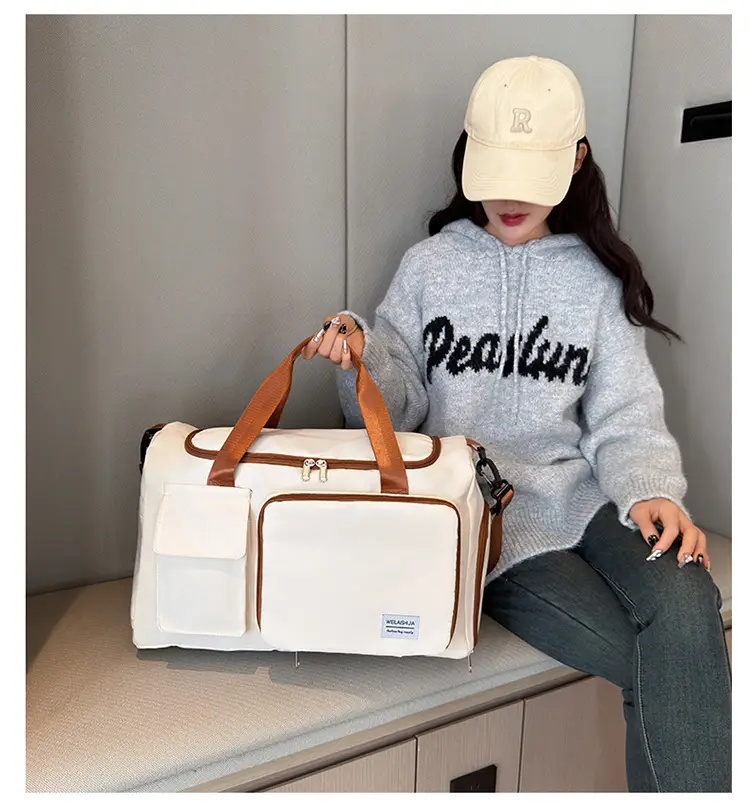 Contrast Color Foldable Fitness Bag for Travel — feature 21