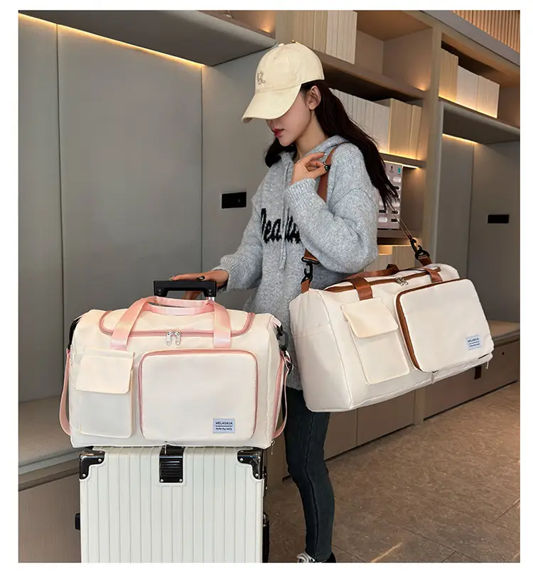 Contrast Color Foldable Fitness Bag for Travel — feature 22