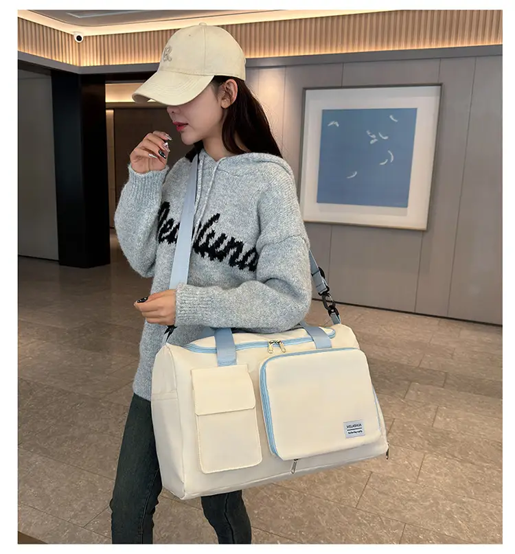 Contrast Color Foldable Fitness Bag for Travel — feature 23