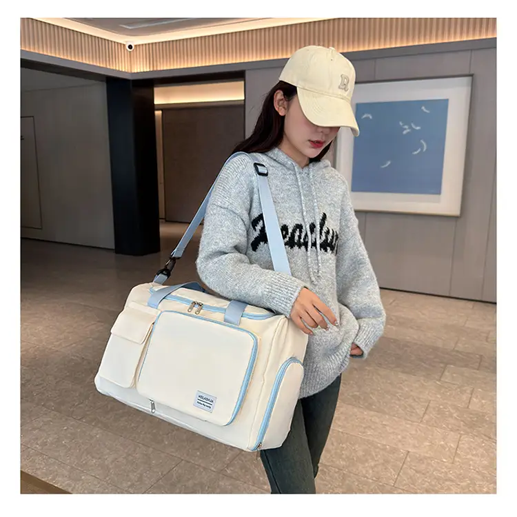 Contrast Color Foldable Fitness Bag for Travel — feature 26