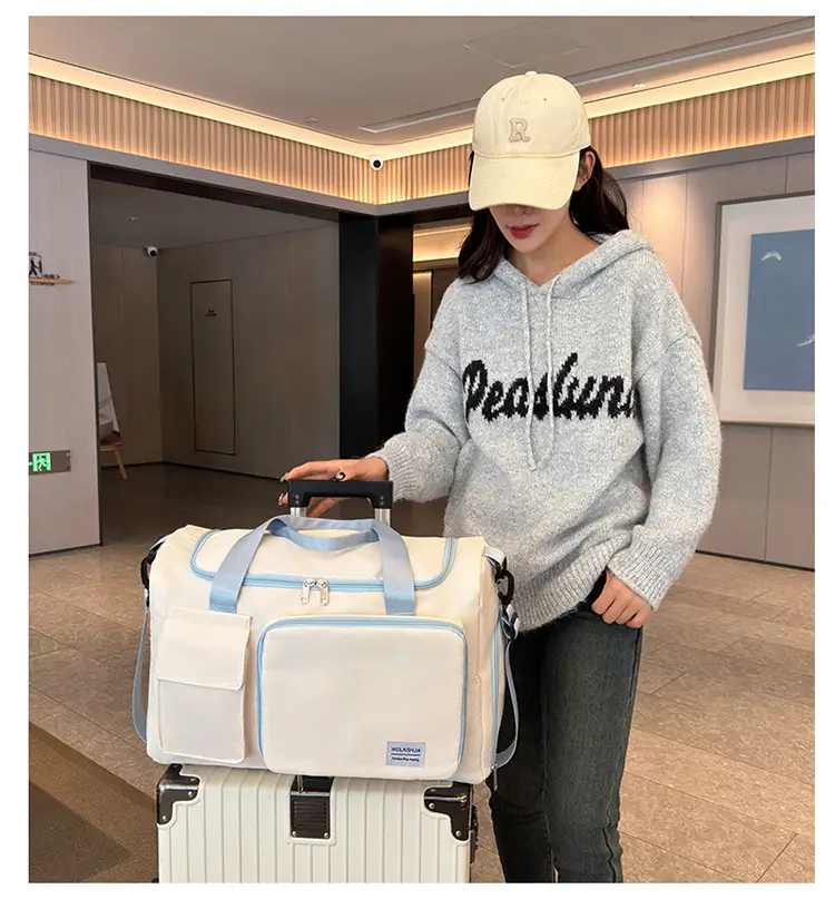 Contrast Color Foldable Fitness Bag for Travel — feature 27