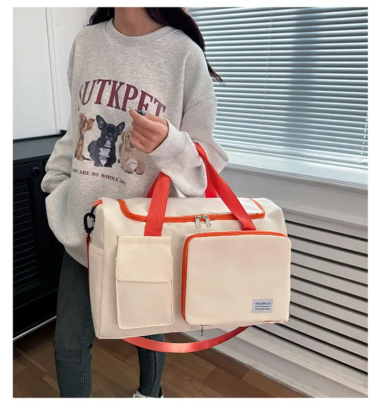 Contrast Color Foldable Fitness Bag for Travel — feature 28