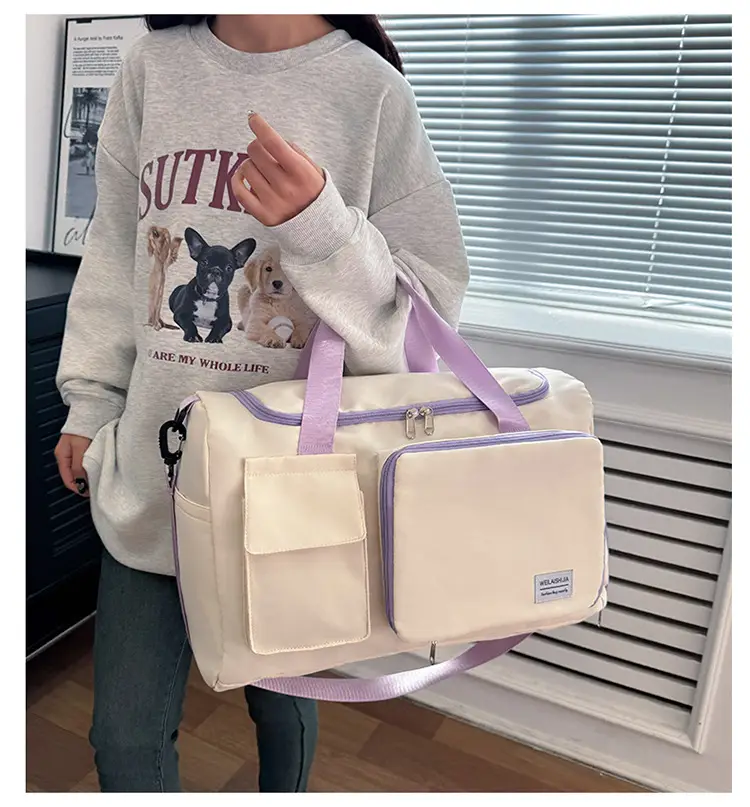 Contrast Color Foldable Fitness Bag for Travel — feature 31