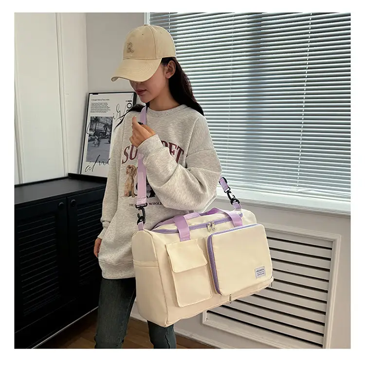 Contrast Color Foldable Fitness Bag for Travel — feature 32