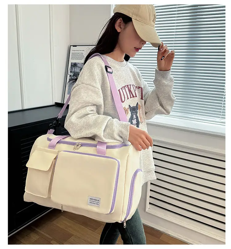 Contrast Color Foldable Fitness Bag for Travel — feature 33