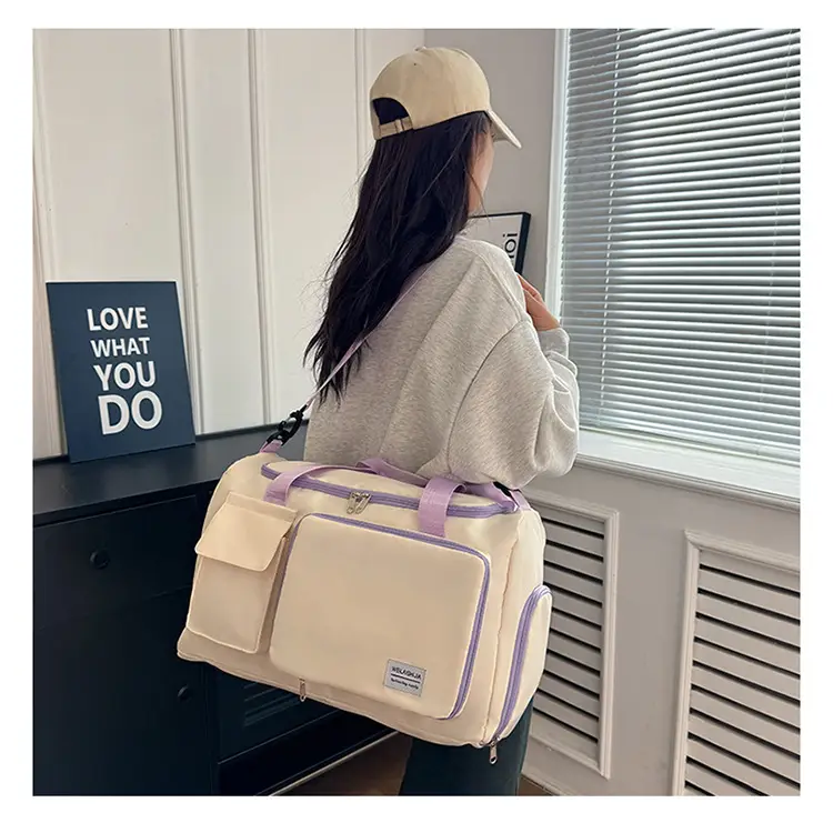 Contrast Color Foldable Fitness Bag for Travel — feature 34