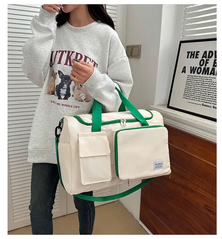 Contrast Color Foldable Fitness Bag for Travel — feature 35