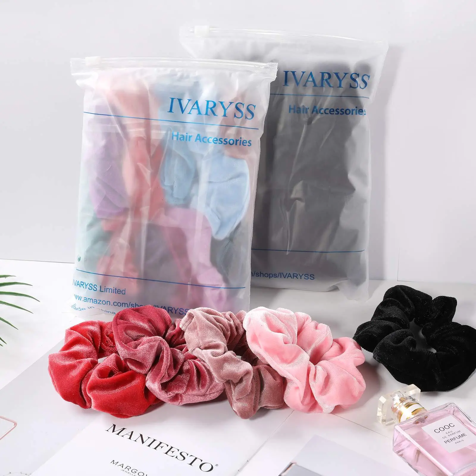 Pink Elastic Hair Rings for Women - 3 Pack — feature 6