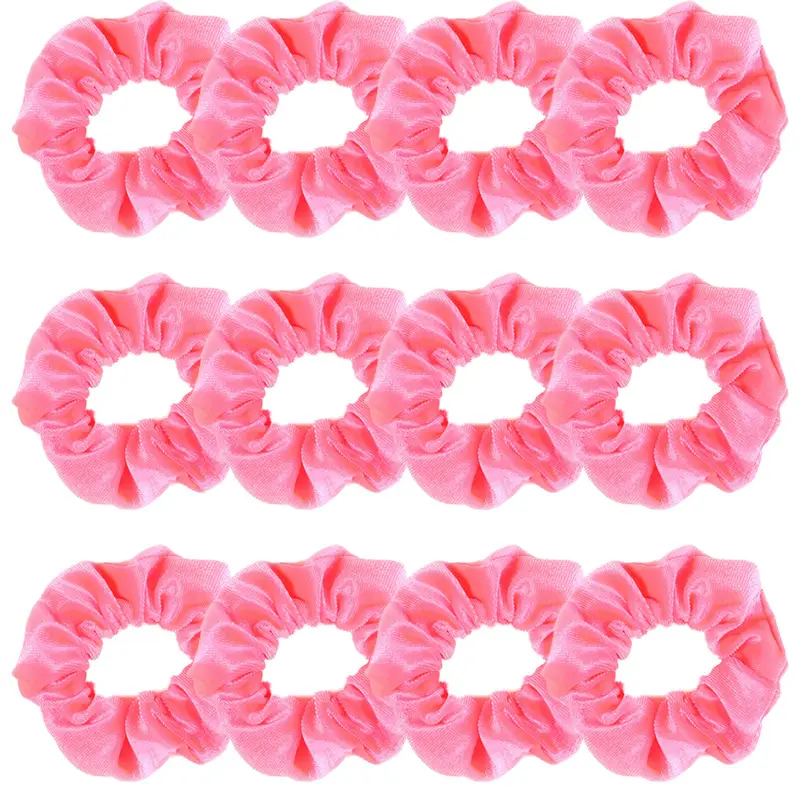 Pink Elastic Hair Rings for Women - 3 Pack