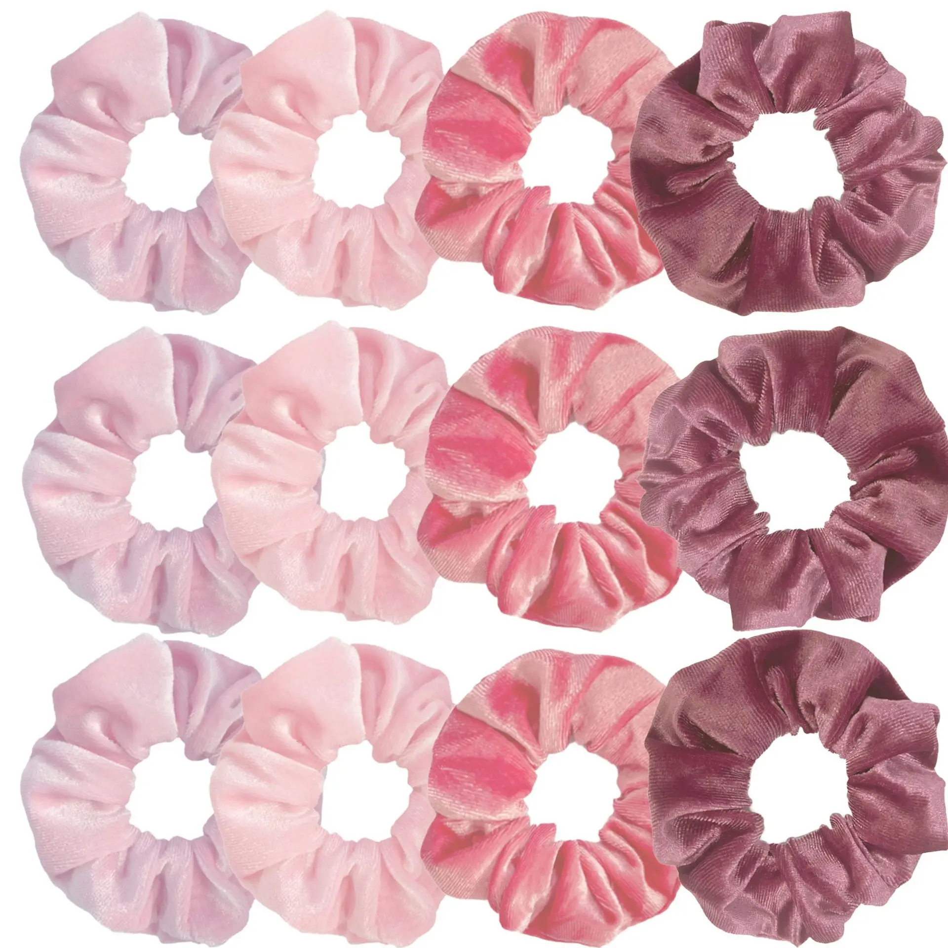 Pink Elastic Hair Rings for Women - 3 Pack
