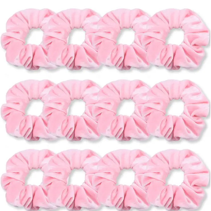 Pink Elastic Hair Rings for Women - 3 Pack