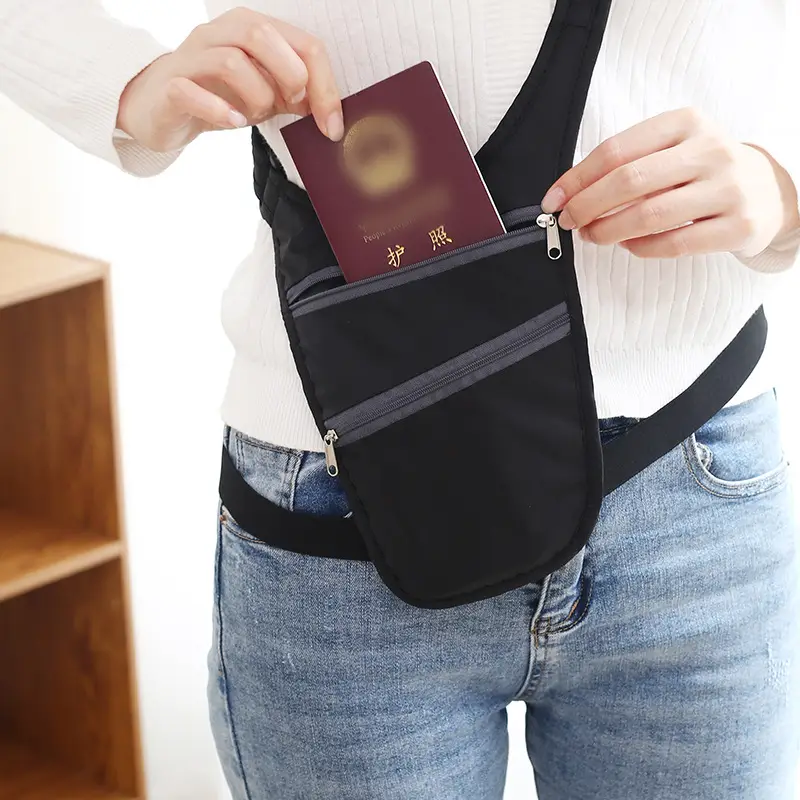 Men's Blue Anti-Theft Crossbody Bag with Zip Pockets - Image 5
