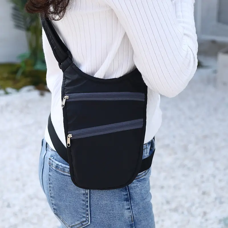 Men's Blue Anti-Theft Crossbody Bag with Zip Pockets - Image 6