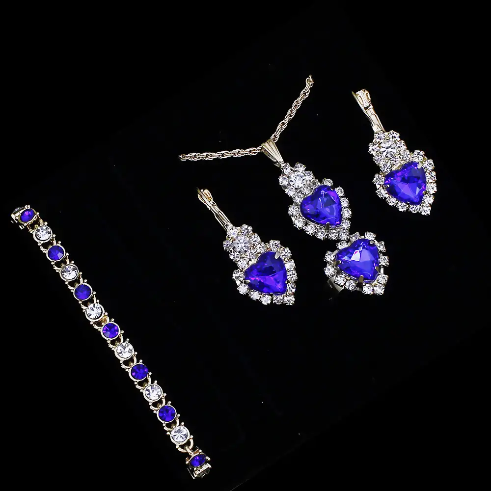 Women's Blue Crystal Watch Set 5PCS with Bracelet & Earrings — feature 14