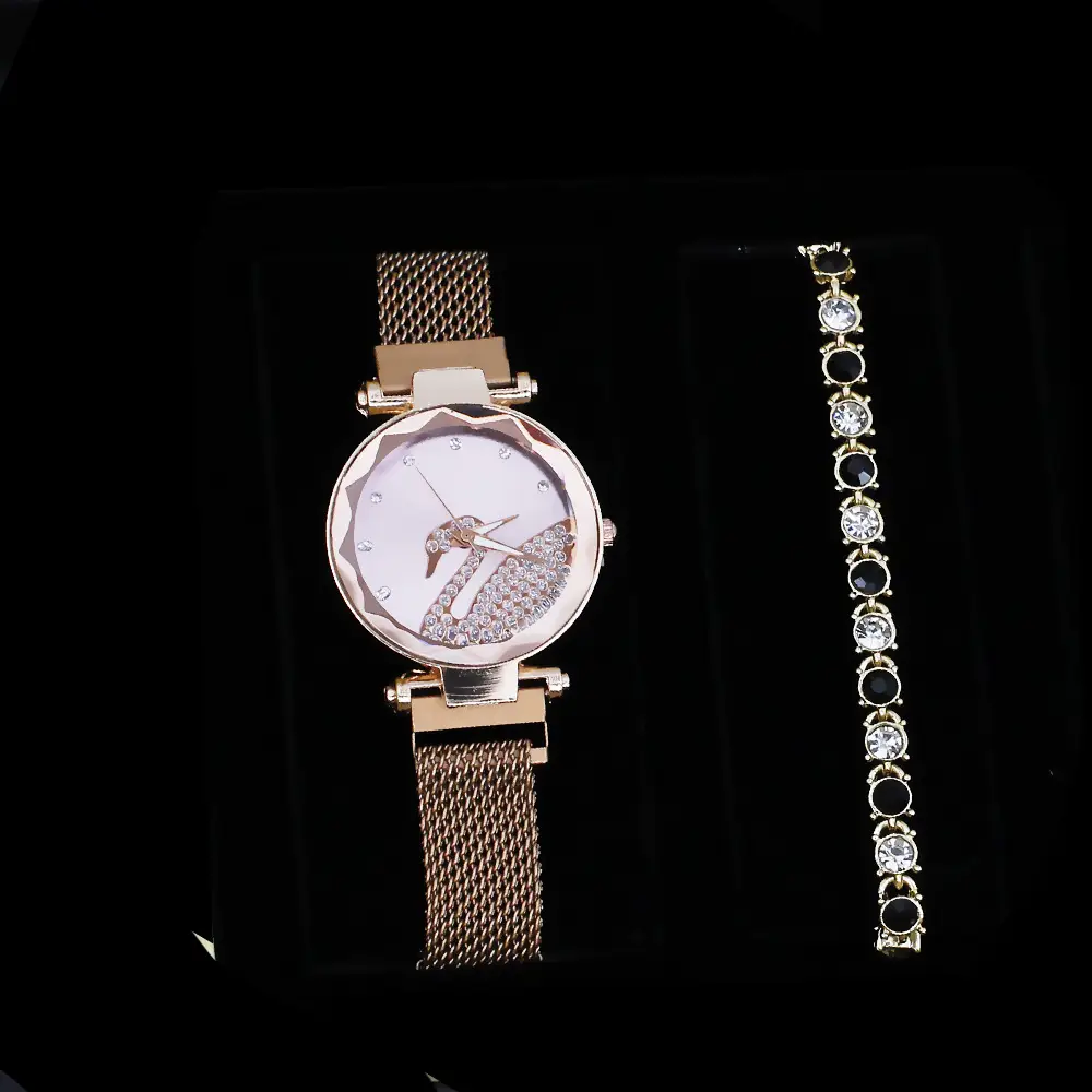 Women's Blue Crystal Watch Set 5PCS with Bracelet & Earrings — feature 7