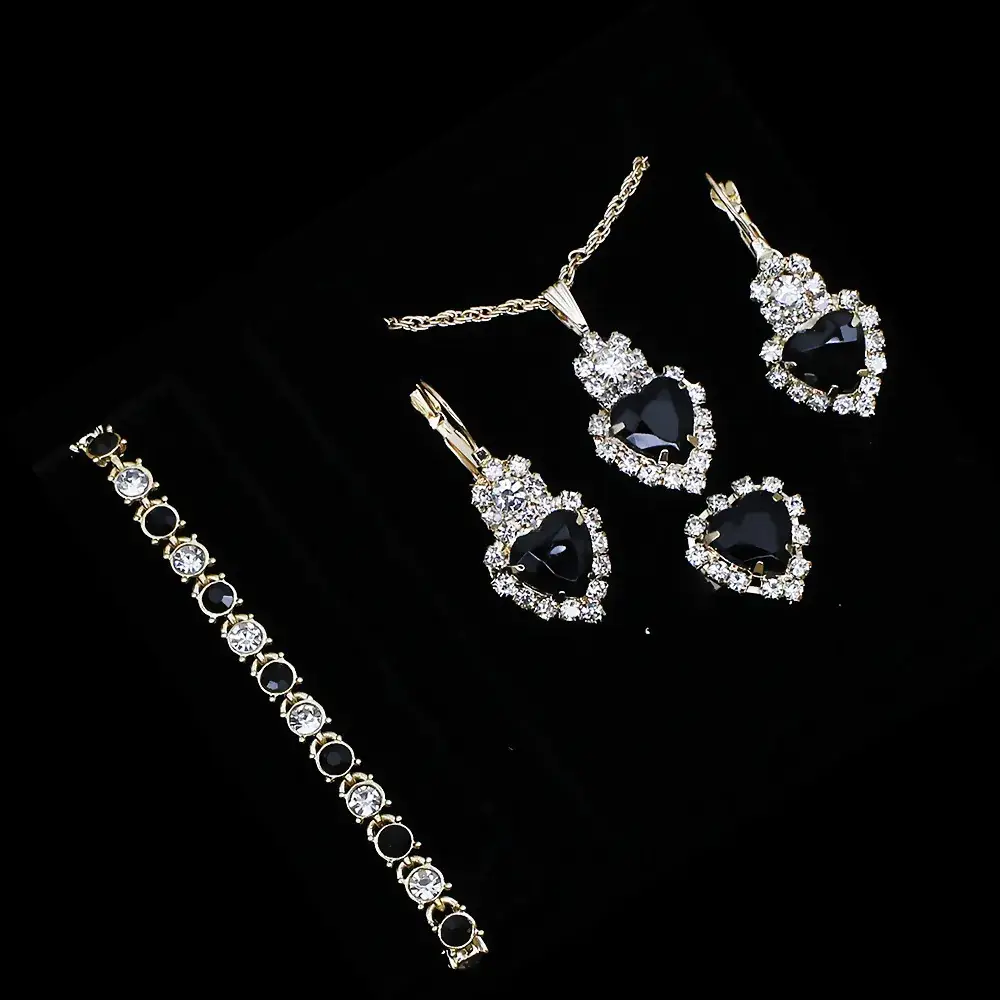 Women's Blue Crystal Watch Set 5PCS with Bracelet & Earrings - Image 17