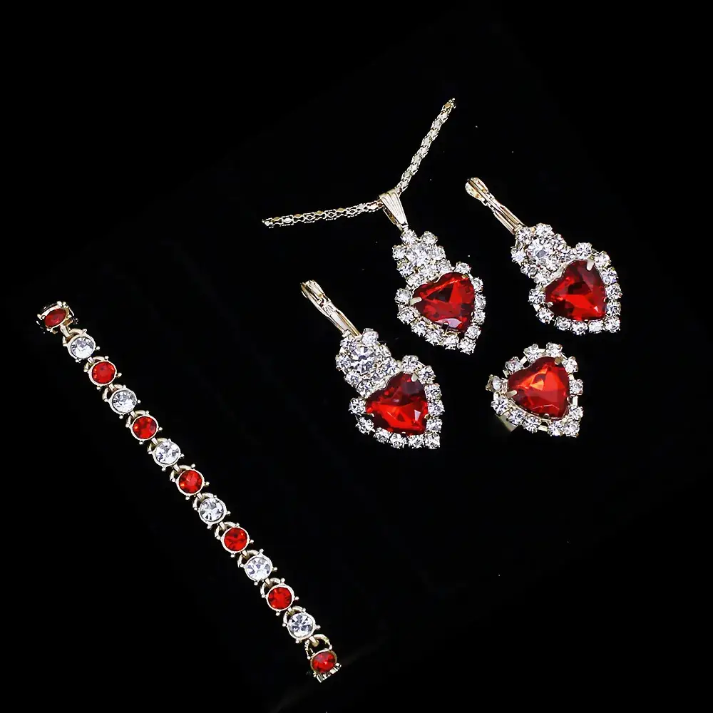 Women's Blue Crystal Watch Set 5PCS with Bracelet & Earrings - Image 18