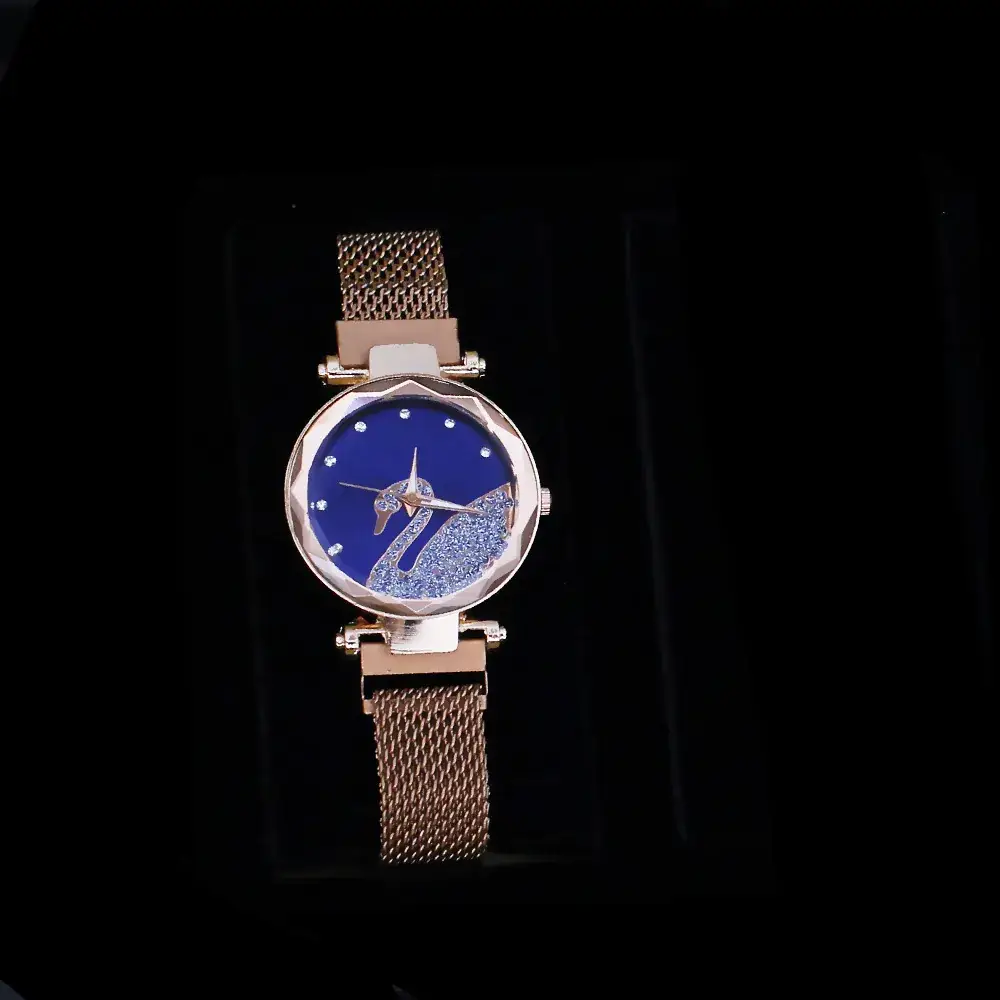 Women's Blue Crystal Watch Set 5PCS with Bracelet & Earrings - Image 9