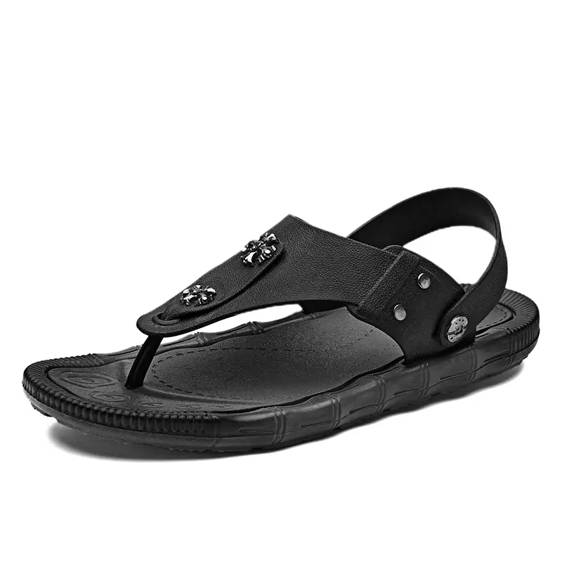 Summer New Sandals Men's Non-slip Two-wear Fashion Clip Flip-flops Sandals Casual Soft Sole Outer Wear Beach Shoes