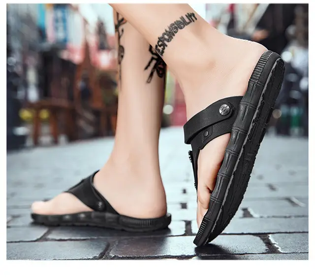 Summer New Sandals Men's Non-slip Two-wear Fashion Clip Flip-flops Sandals Casual Soft Sole Outer Wear Beach Shoes — feature 4