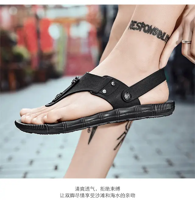 Summer New Sandals Men's Non-slip Two-wear Fashion Clip Flip-flops Sandals Casual Soft Sole Outer Wear Beach Shoes — feature 5