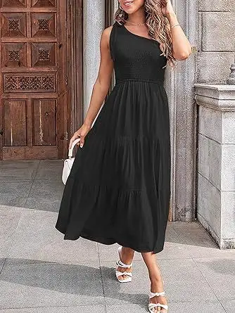2024 Women's Navy Blue Pleated Summer Dress — feature 13