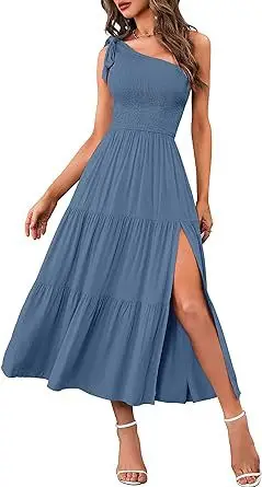 2024 Women's Navy Blue Pleated Summer Dress — feature 14