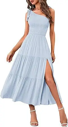 2024 Women's Navy Blue Pleated Summer Dress — feature 34