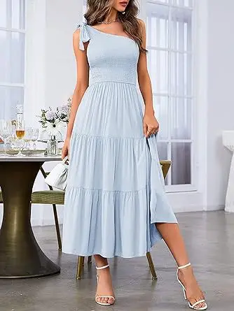 2024 Women's Navy Blue Pleated Summer Dress — feature 36