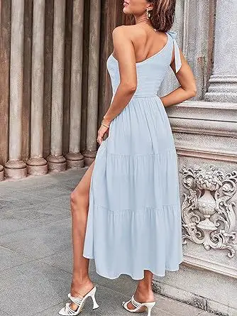 2024 Women's Navy Blue Pleated Summer Dress — feature 37