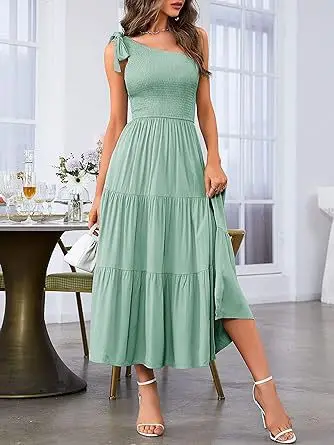 2024 Women's Navy Blue Pleated Summer Dress — feature 39