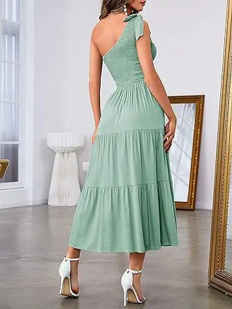 2024 Women's Navy Blue Pleated Summer Dress — feature 41