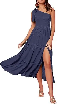 2024 Women's Navy Blue Pleated Summer Dress — feature 42
