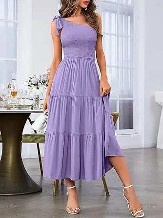 2024 Women's Navy Blue Pleated Summer Dress — feature 48