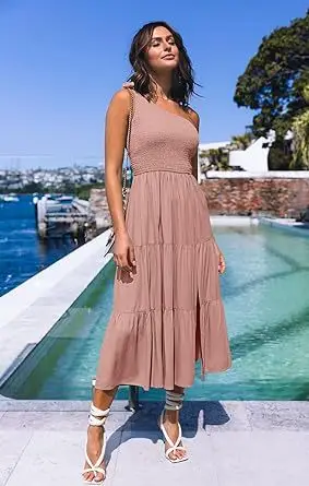 2024 Women's Navy Blue Pleated Summer Dress — feature 7