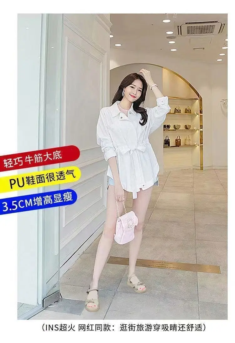Thick-soled sandals for women 2024 new summer flat-soled women's shoes with soft soles soft leather fairy wind beach sandals — feature 2