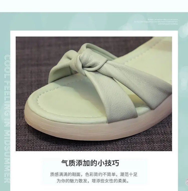 Thick-soled sandals for women 2024 new summer flat-soled women's shoes with soft soles soft leather fairy wind beach sandals — feature 5