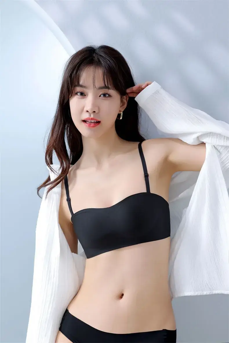 Black Strapless Non-Slip Tube Top Bra for Women — feature 24