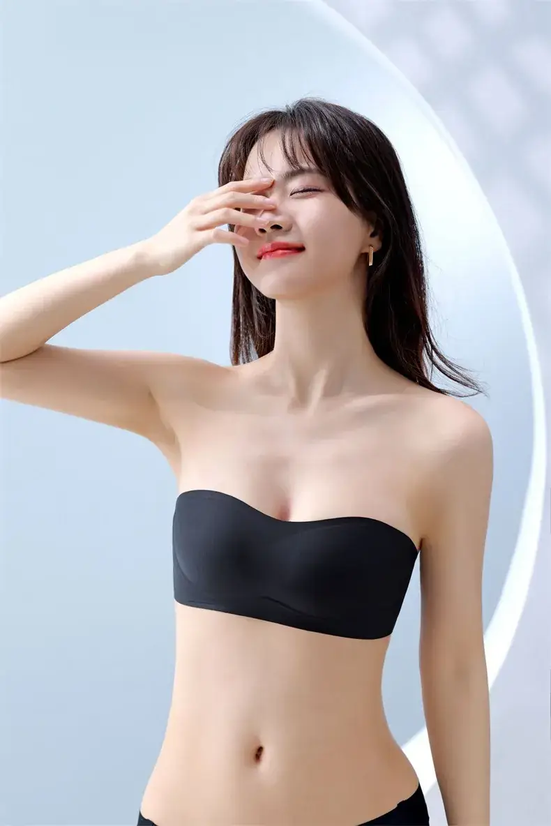Black Strapless Non-Slip Tube Top Bra for Women — feature 27