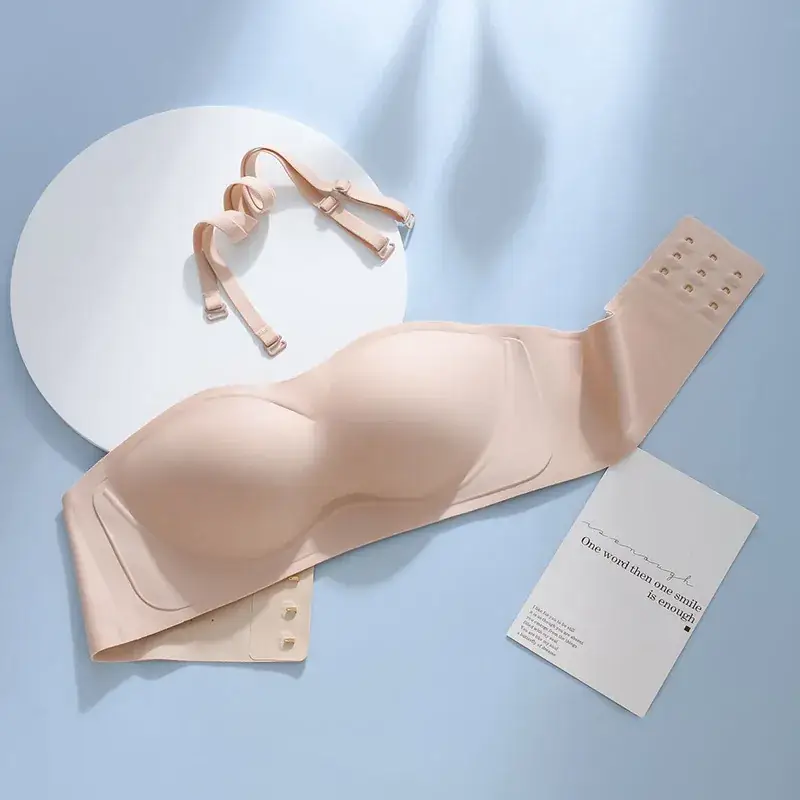 Black Strapless Non-Slip Tube Top Bra for Women - Image 2
